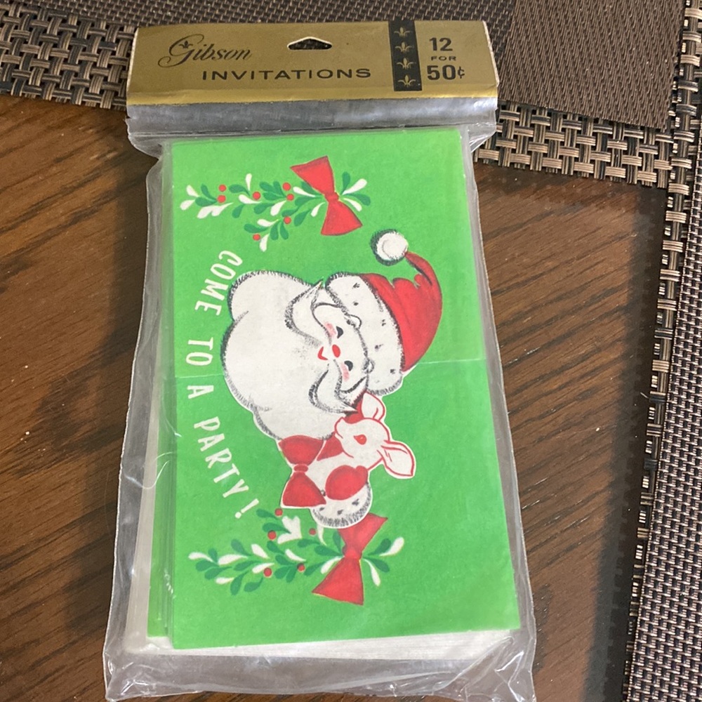 Vintage Gibson Christmas invitations